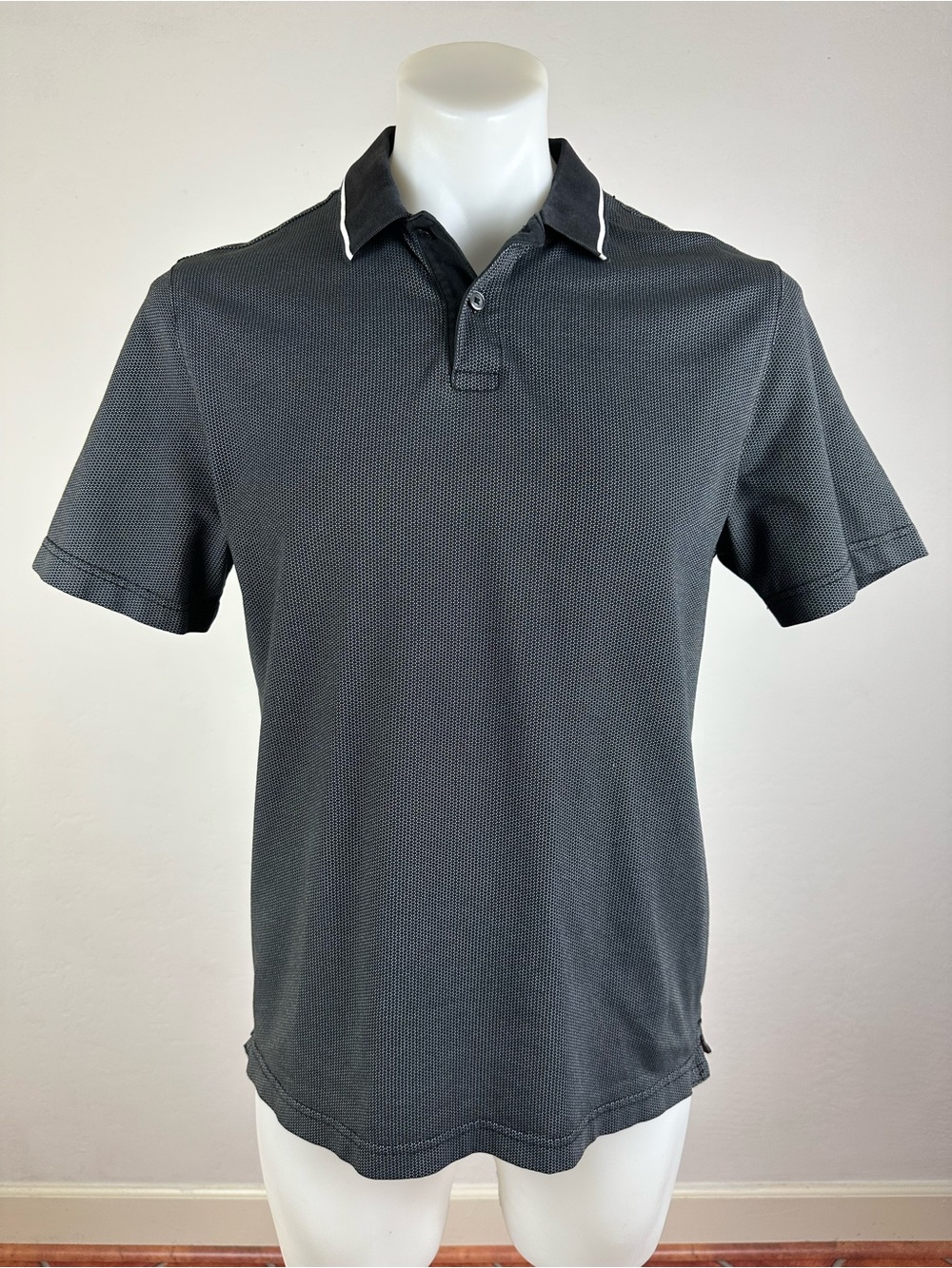 Ted Baker Men's Charcoal Polo with Contrast Collar Piping